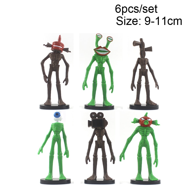 4pcs Siren Head Figure Set Siren Head Action Figure Monster Modelo  Brinquedo de plástico