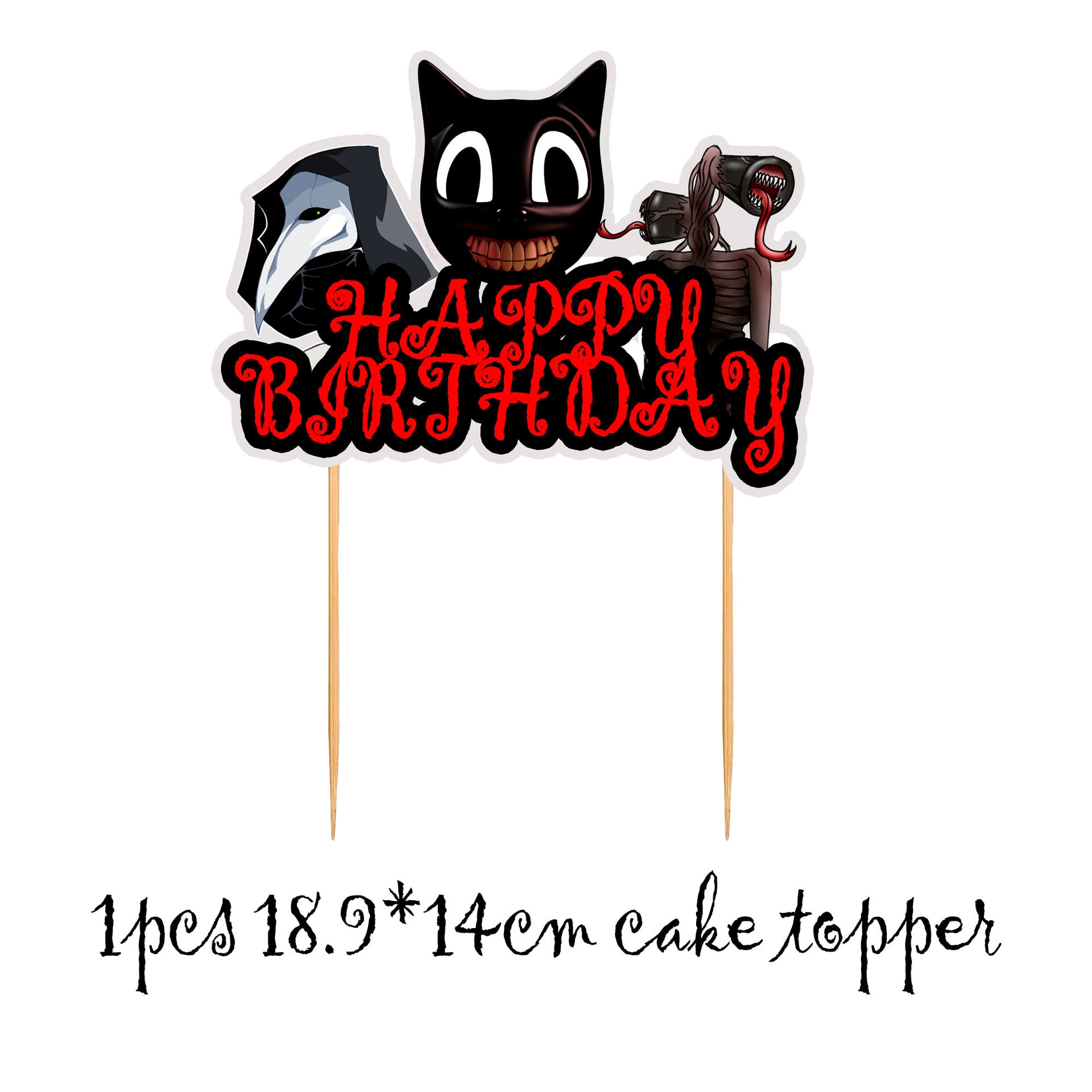 1set Siren Head Cartoon Cat Latex Balloons Toys Black Red Scary Sirenhead Ballon Banner Happy Birthday 5 - Siren Head Plush