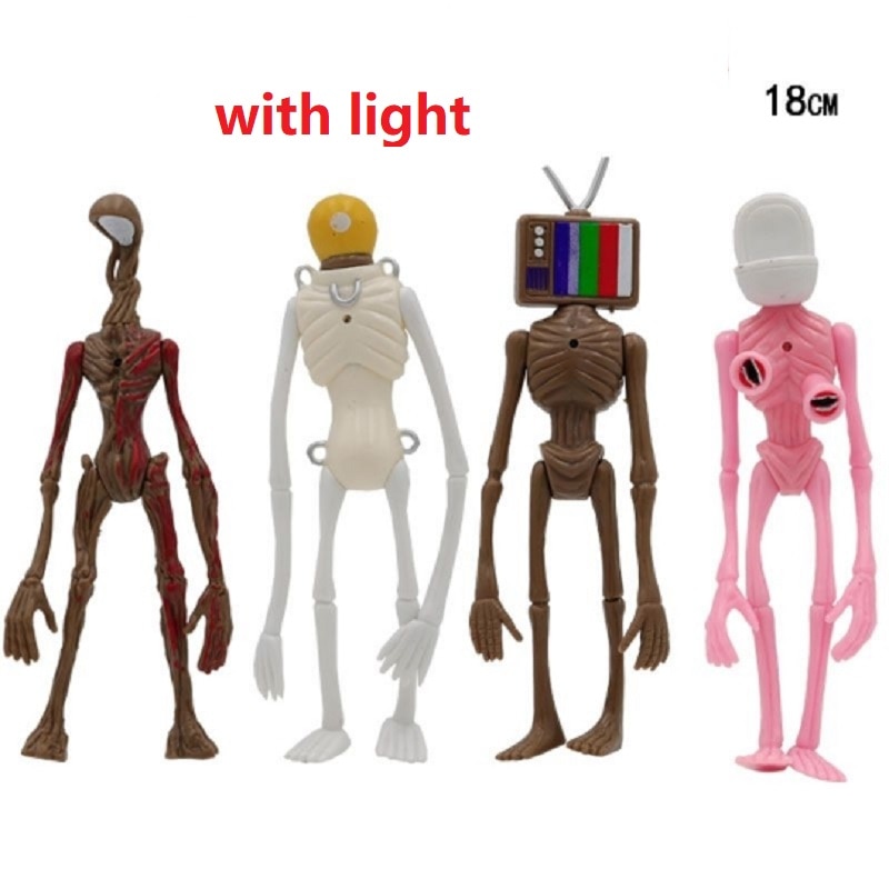 4pcs set Siren Head Action Figure Toy 20cm Sirenhead Figure Horror Model Doll with Light Movable 2 - Siren Head Plush
